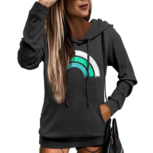 Sudadera con Capucha para Mujer, Talla Grande, Invierno-Primavera, con Logotipo de Marca Personalizado, Manga Larga, Estampada, para Exteriores - Product Image 2