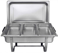 Hochwertige Gebrauchte Edelstahl-Brennstoffchafingdishes 9L Luxuriöse Buffet-Catering-Schalen Hotel- und Restaurantbedarf