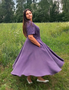 Nuevo Vestido Maxi Cruzado de Algodón Elegante para Madres de Novia, con Cuello en V, Manga Corta, Silueta en A, Natural, Ecológico y Formal - Product Image 6