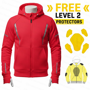 Custom Full Zip Men Reflective Motorcycle Armored Hoodie Kevlar Lined Winter <b>Biker</b> Riding Protective <b>Jacket</b> With Level 2 Armours - Product Image 1