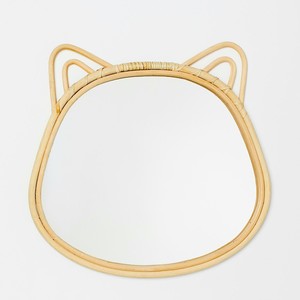 Accessoire de chambre d'enfant, miroirs en rotin naturel, best-seller, adorable miroir suspendu Hello Kitty - Product Image 1