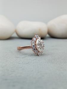 Unisex 2.5ct Marquise Cut 14k Rose Gold Solid Gold VVS/VS EF Classic Prong Setting Solitaire Diamond Party Anniversary - Product Image 4
