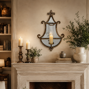 Vintage Antique Brass Wall <b>Sconce</b> with Glass Hurricane Candle Holder Decorative Wall Mounted Home Decor for Living Room Hallway - Product Image 3