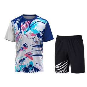 Ensemble d'uniformes de tennis entièrement personnalisables, respirants et légers, unisexe, manches courtes, 100 % polyester, services OEM - Product Image 5