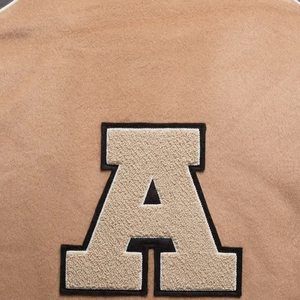Chaqueta Varsity para Hombre, Mezcla de Algodón y Poliéster, con Parche de Letras Bordadas, Estilo Preppy, Cuello Alto, Corte Regular, Transpirable - Product Image 3