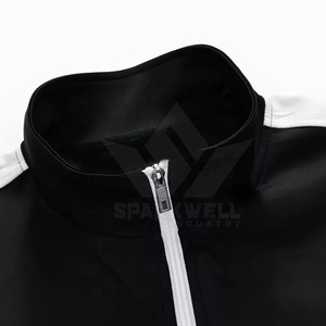 <b>Men</b> Tracksuit Black <b>White</b> Stripe Full Zip Sporty <b>Jacket</b> Pants Set Breathable Regular Fit Autumn Wear Solid Design - Product Image 3