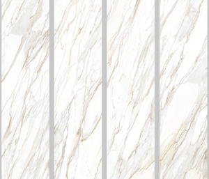 Dalles de porcelaine polie blanche Borghini, surfaces élégantes effet marbre pour intérieurs de luxe - Product Image 2