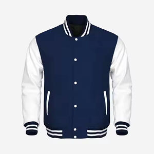 Blouson universitaire de baseball style Letterman, manches en cuir blanc, corps en laine violette, taille XL, col montant, motif hiver - Product Image 6