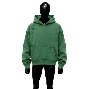 Sweat à capuche oversize vert classique vintage effet vieilli, streetwear quotidien, sweat à capuche d'hiver premium, coupe confortable, sweat à capuche streetwear tendance - Product Image 1