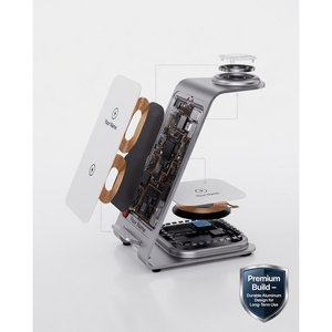Soporte de Carga Inalámbrico 3 en 1 de Aluminio Intoval, Carga Rápida para iPhone 17/16/15/14 Pro Max y Apple Watch OEM - Product Image 2
