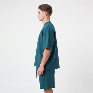 Vente en gros de tenues pour hommes personnalisées avec logo, ensemble chemise et short, mode, manches courtes - Product Image 2