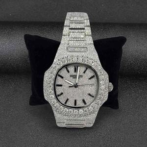 Montre de luxe en diamant avec mouvement à quartz, bracelet en acier inoxydable, affichage numérique, étanche, unisexe, prix - Product Image 6