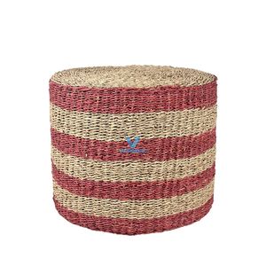 Pouf en jacinthe d'eau tressé à la main, favori des clients, pour salon et décoration intérieure, directement de l'usine - Product Image 4