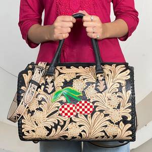กระเป๋าเดินทางสุดหรู Super September Overnight Travelling Speedy Duffle Bag ลายเชอร์รี่ หนังวัวแท้ ชุดกระเป๋าเดินทางเข้าชุด 3 ชิ้น - Product Image 2