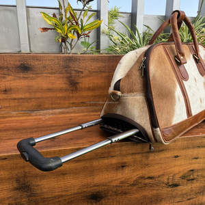 Bolsa de viaje con ruedas personalizable de cuero genuino de vaca, Maleta, equipaje con ruedas, bolsa de lona, bolsa de equipaje de viaje rodante con ruedas - Product Image 6