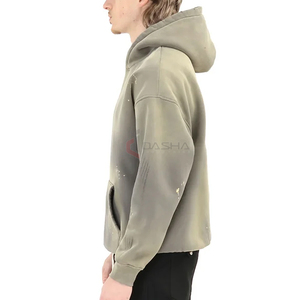 เสื้อฮู้ดดี้ผู้ชาย ผ้าฝ้ายหนานุ่ม 100% เฟรนช์เทอร์รี่ 400+  รักษ์โลก พิมพ์ลายซิลค์สกรีน วินเทจ โลโก้ด้านหน้าแบบกำหนดเอง สำหรับฤดูใบไม้ร่วง ผลิตตามแบบ OEM - Product Image 6