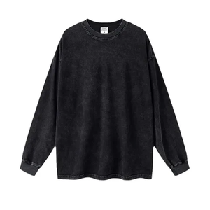 Camisa de Algodón 100% de Alta Calidad a Bajo Precio, Nueva, de Color Puro, Talla Grande, del S al 3XL, con Lavado Ácido - Product Image 4