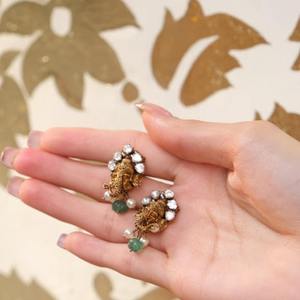 Gold Plated <b>Ruby</b> Enamel Pendant for Women Gajaah 925 Silver Kundan Ganesh <b>Necklace</b> Handcrafted Bridal <b>Necklace</b> Set Engagement - Product Image 2