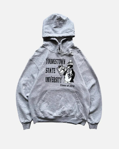 Sweat-shirt à capuche unisexe en molleton français Youngstown State University Class of 2010, gris, décontracté, en coton, avec poche avant - Product Image 1