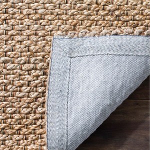 Tapis rectangulaire en jute uni, tissage plat, style scandinave, pour salon, écologique, à poils courts - Product Image 4