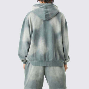 Sudadera con Capucha de Forro Polar con Efecto Degradado Tie-Dye, Manga Larga, Transpirable, Estilo Otoñal, Sudadera con Cremallera Extra Grande para Hombre - Product Image 2