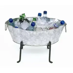 Polish Finish Steel Made Champagne <b>Ice</b> <b>Bucket</b> Elegant Metal Wine Cooler & Chiller with Handles for Weddings and Bar Parties - Product Image 3