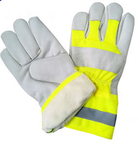 Guantes de Trabajo para Hombre, Doble Palma de Cuero Vacuno, Resistentes, Anti-Corte, de Invierno, para Soldadura, Unisex, Dedos Completos, Industriales - Product Image 6