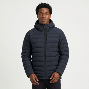 Veste d'hiver matelassée à capuche pour homme, coupe-vent, décontractée, fermeture éclair sur le devant, couleur unie, épaisse, coupe classique - Product Image 5