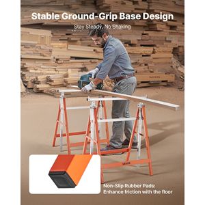 Set di 2 Cavalletti da Lavoro Pieghevoli Resistenti, Capacità di Carico 440 Libbre, Altezza Regolabile, per Progetti Artigianali e Fai-da-Te - Product Image 5