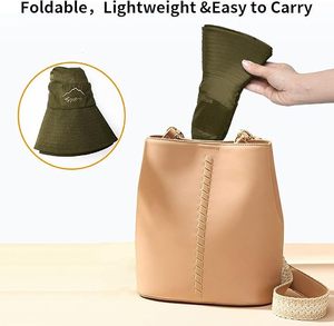 Men's Olive Green Bucket <b>Hat</b> Wide Brim Nylon Canvas Outdoor Sun Protection Adjustable Strap Solid Color Casual Spring <b>Summer</b> - Product Image 3