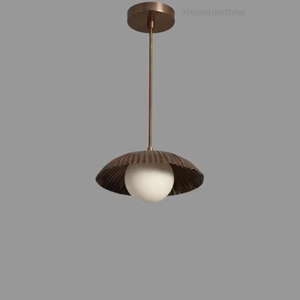 Suspension LED contemporaine style Mid-Century Modern en laiton avec abat-jour en métal en forme de dôme, hauteur réglable, intensité variable, blanc chaud, télécommande, protection oculaire - Product Image 3