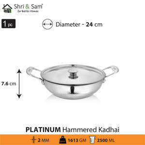 Platinum Collection 4 PCS Heavy Weight Hammered Stainless Steel Family <b>Cookware</b> <b>Set</b> - Product Image 5