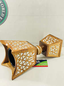 Quemador de incienso árabe Bakhoor hecho a mano con incrustaciones de madera, lujoso soporte decorativo para incienso para Eid, Ramadán, festividades y decoración del hogar. - Product Image 2