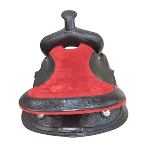 Selle de cheval Western en cuir de buffle avec rembourrage rouge, quincaillerie en cuir, arceau en bois, modèle Srs00155, taille 17 pouces - Product Image 3