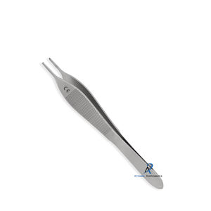 Pinzas Adson de acero inoxidable de 4.75 pulgadas con punta recta, 1x2 dientes, plataforma de atadura con revestimiento WTC, mango plano, autoclavables manualmente - Product Image 3