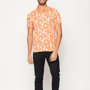 Polo en coton à manches courtes pour homme, imprimé tropical, coupe classique, décontracté, respirant, tissage Oxford - Product Image 6