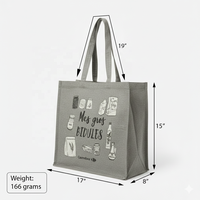 Sac de courses en toile de coton écologique, recyclable et biodégradable, 17x15x8 pouces, réutilisable, avec poignées robustes, LMC