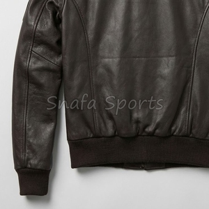 Chaqueta de Cuero Genuino de Alta Calidad, Piel de Cordero, Directo de Fábrica, Talla Grande, con Cierre, Chaqueta de Cuero a la Moda para Hombre, Abrigos de Cuero - Product Image 5