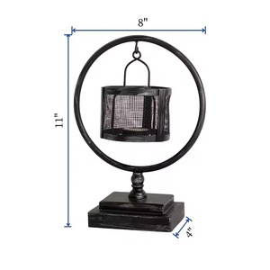 Portavelas Circular de Madera Negra, Decoración para el Hogar, Centro de Mesa - Product Image 2