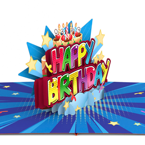 Tarjeta de Felicitación 3D Pop Up con Globos, Tarjetas de Felicitación 3D, Manualidades de Papel, Tema de Celebración, Tarjetas de Felicitación Hechas a Mano - Product Image 3