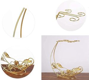 Porte-vin antique en laiton avec 4 porte-verres et rangement pour bouteilles pour la décoration de la maison - Product Image 4