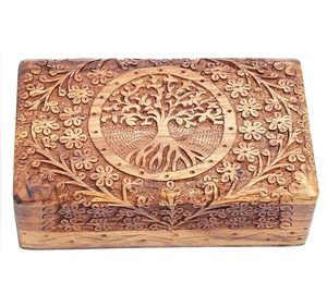 Vintage Style Wooden Jewelry Box Handmade Decorative <b>Storage</b> <b>Chest</b> For Rings And Necklaces By AALIYAN IMPEX - Product Image 5