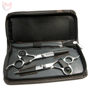 Kit de rasoir droit professionnel pour barbier, ciseaux de coupe et d'éclaircissement de cheveux tranchants, manche en acier, peigne de coiffure léger - Product Image 6