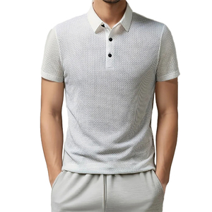 Camiseta Polo de Algodón Premium para Hombre, Manga Corta, Transpirable, Informal, para Golf, con Logotipo Personalizado Bordado, Color Liso, para Verano - Product Image 1