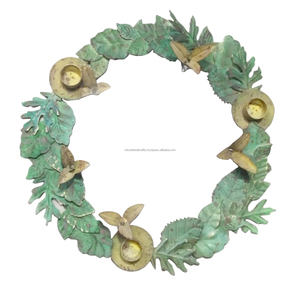 Guirnalda colgante de pared con hojas verdes Primavera Verano coronas para puerta delantera Interior Exterior hogar pared boda decoración blanco 35cm - Product Image 5