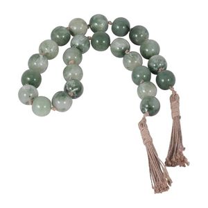 Guirnalda de Cuentas Redondas Verdes de Moda, Estilo Mármol, Cuentas Lisas con Borla, Elegante Adorno Decorativo para el Hogar - Product Image 1