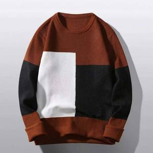 Mens Ribbed Sweater Long Sleeve Crew Neck Winter Knit Sweater Warm Stretch Breathable Anti Pilling Casual Sweater Custom Logo - Product Image 3