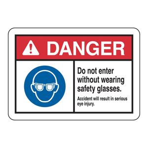 Señal de Seguridad de Peligro: Se Requieren Gafas de Seguridad para Uso Industrial en Interiores/Exteriores - Product Image 3