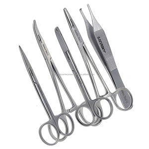 Lot de 14 instruments chirurgicaux vétérinaires en acier inoxydable Satinsky Enterprises, comprenant des ciseaux et des porte-aiguilles - Product Image 2