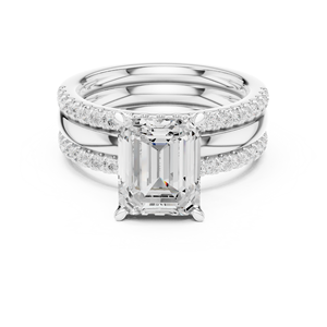 Anillo de Oro Sólido de 14K con Diamante Cultivado en Laboratorio de Corte Esmeralda de 3 CT DE VS1, Anillos de Compromiso, Boda y Aniversario Aries Jewel - Product Image 4